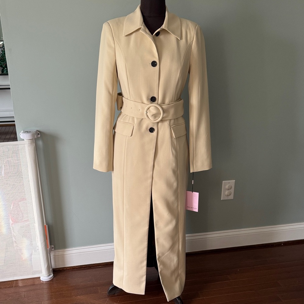 Avec Les Filles Chic Beige Long Trench Coat